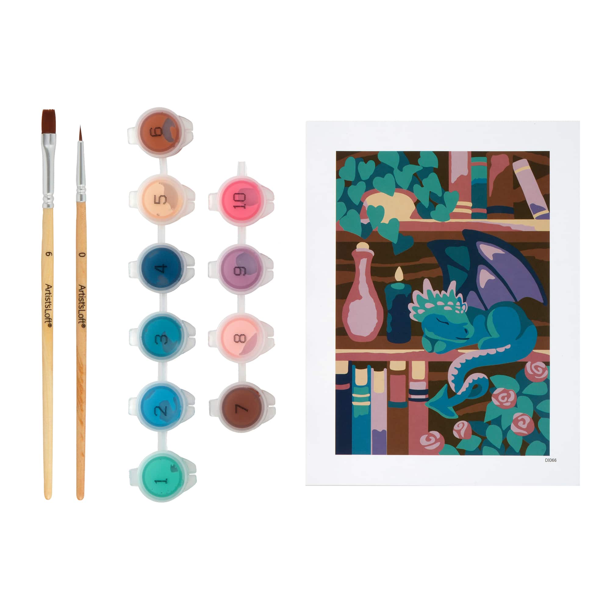 Book Dragon Paint-by-Number Framed Mini Kit by Artist's Loft®